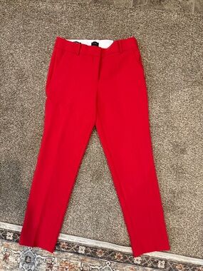 Talbots Red Cropped Straight-Leg Pants